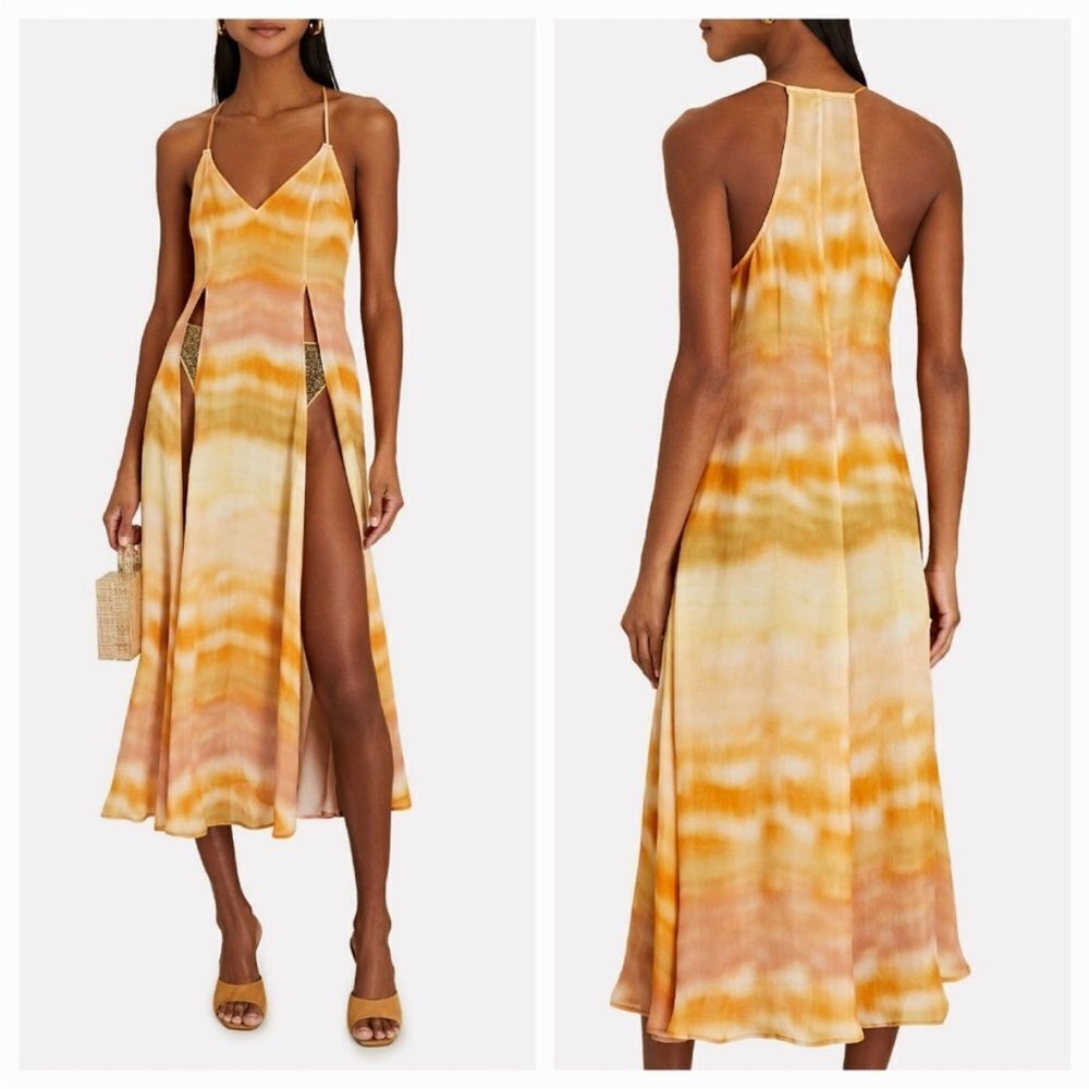 Cult Gaia NWT Domino Tie-Dye Split Front Cover Up in Dusty Dye Medium